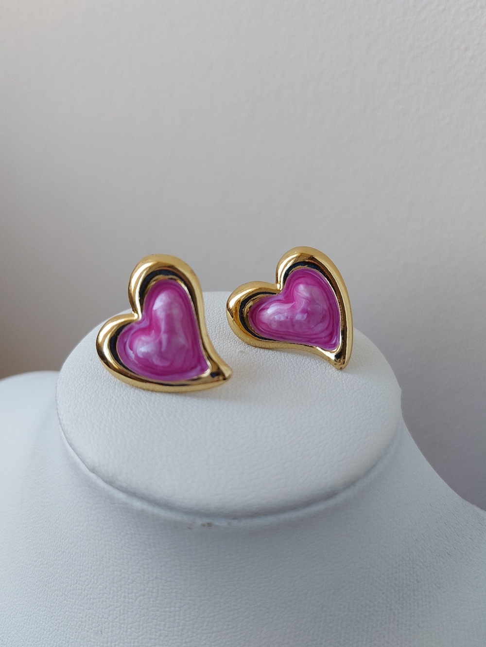18K Gold Plated Purple Heart Stud Earrings (Cant Ship Until May 16th)